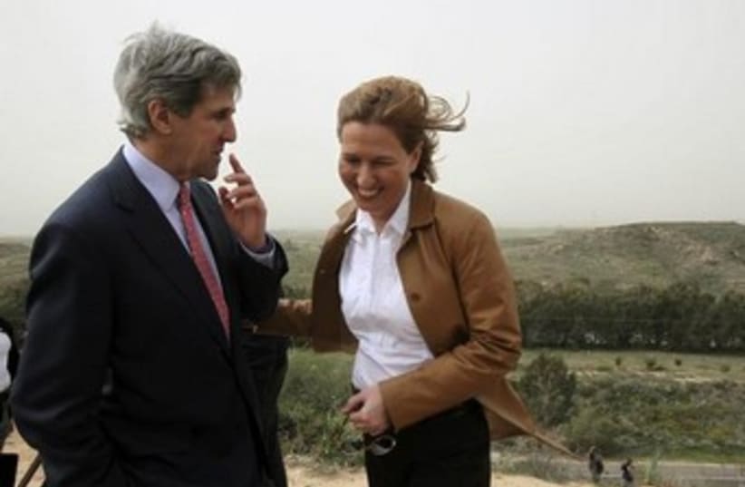 Kerry and Livni 370 (photo credit: REUTERS)