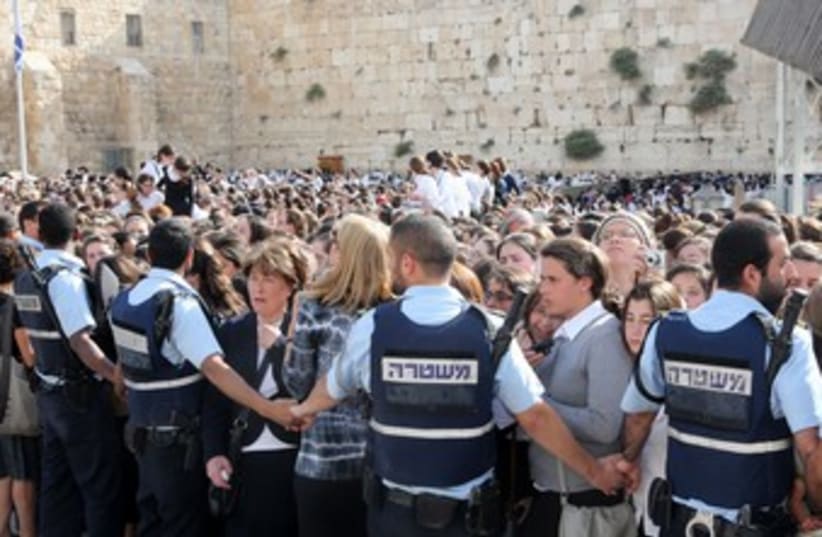 Women of the Wall protest (photo credit: Marc Israel Sellem/The Jerusalem Post)