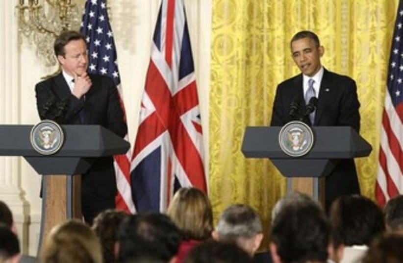 Obama and Cameron 370 (photo credit: REUTERS)