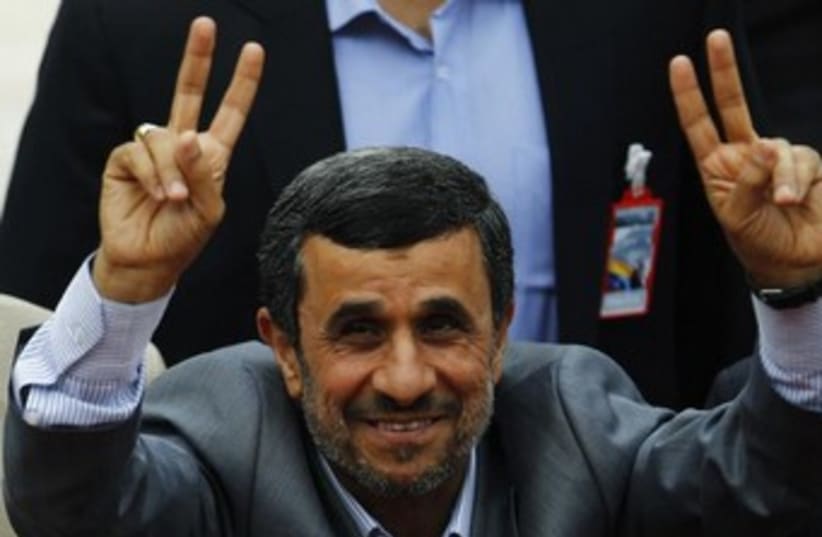 Iran's President Mahmoud Ahmadinejad (photo credit: DATE IMPORTED: April 19, 2013 Iran's President Mah)