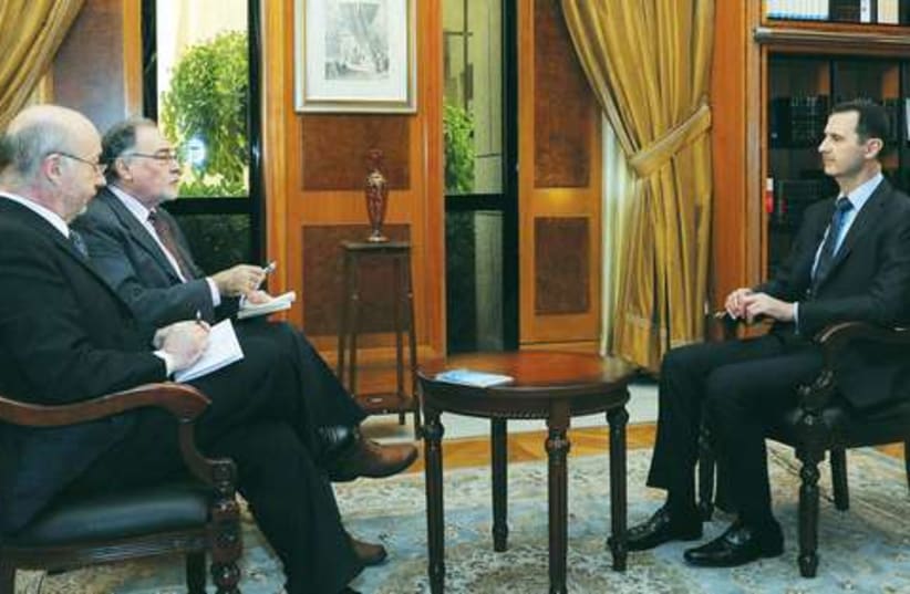 Bashar al-Assad interview521 (photo credit: Reuters)