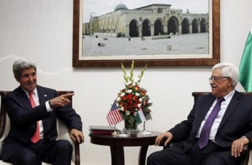 Abbas and Kerry meet in Ramallah 370 (photo credit: REUTERS)