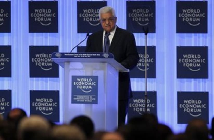 Mahmoud Abbas at World Economic Forum (photo credit: REUTERS/Muhammad Hamed)