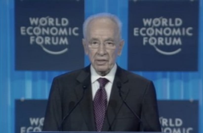 Peres at World Economic Forum 370 (photo credit: Screenshot)