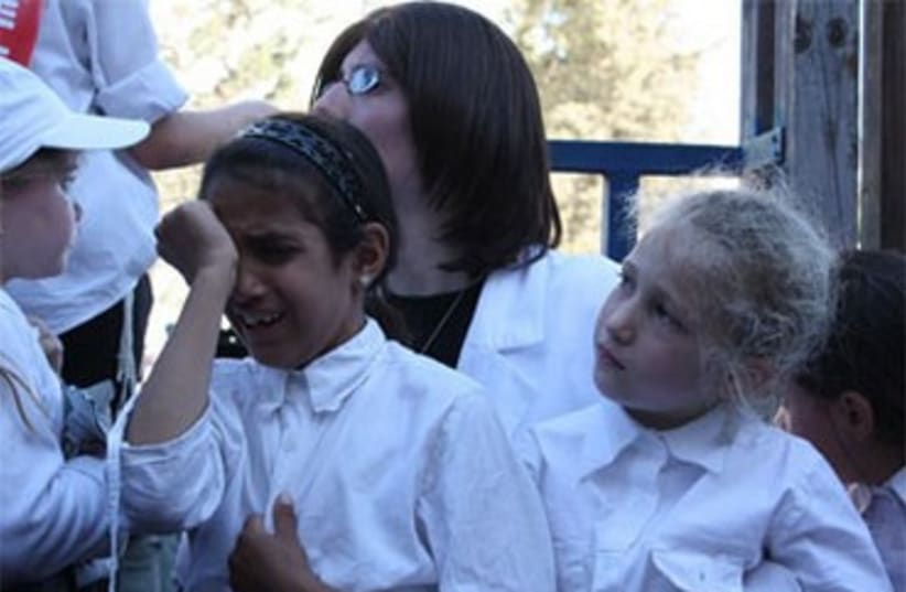 Sephardi school girl crying 370 (photo credit: Courtesy Noar KaHalacha)