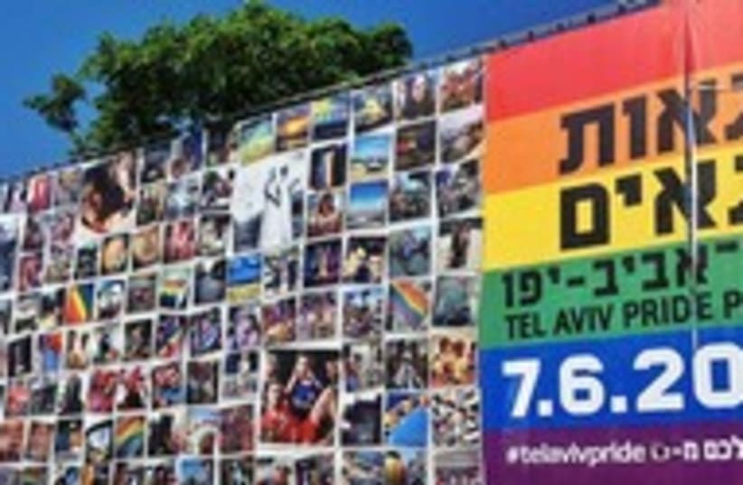 Rainbow flag in Rabin Square made up of public's photos 300 (photo credit: Courtesy Tel Aviv Municipality)
