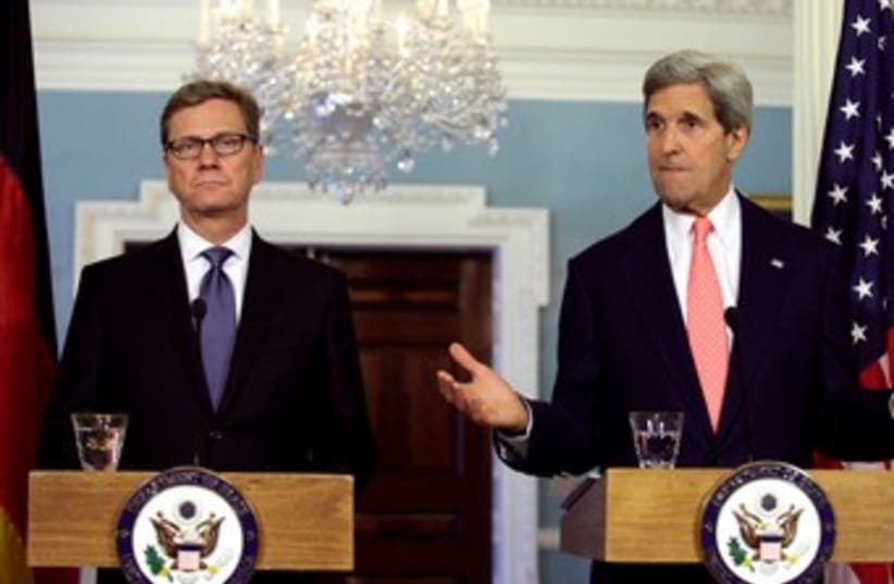Kerry and Westerwelle 370 (photo credit: REUTERS)
