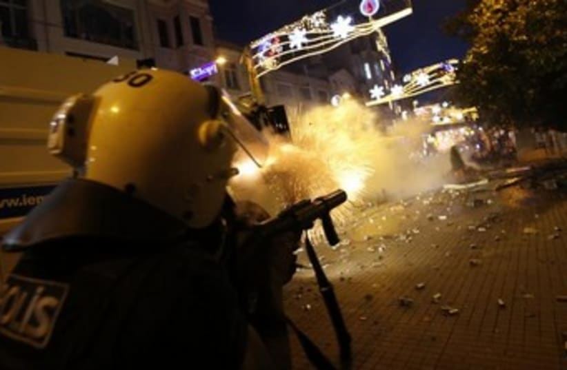 Riots in Instanbul police 370 (photo credit: REUTERS)