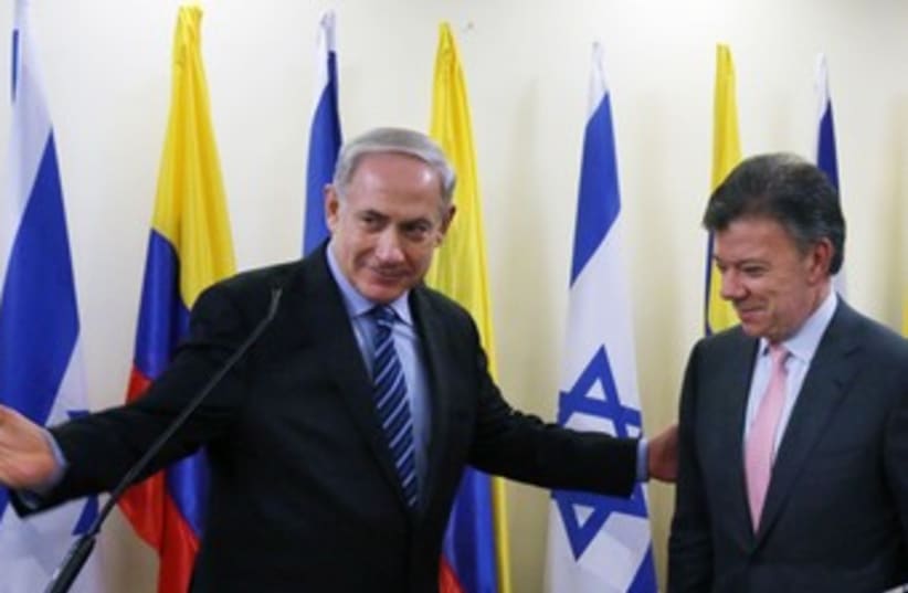 Netanyahu and Columbian PM (photo credit: (Marc Israel Sellem/The Jerusalem Post)