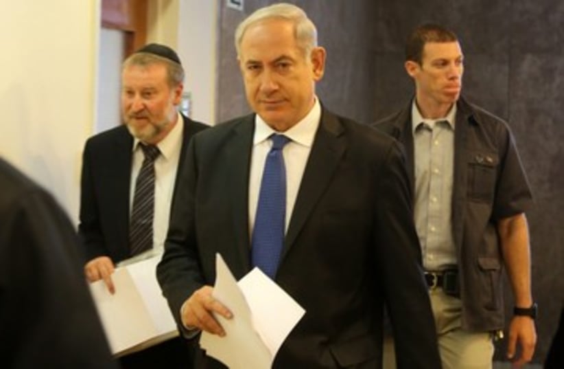 Netanyahu walking tough 370 (photo credit: Marc Israel Sellem/The Jerusalem Post)