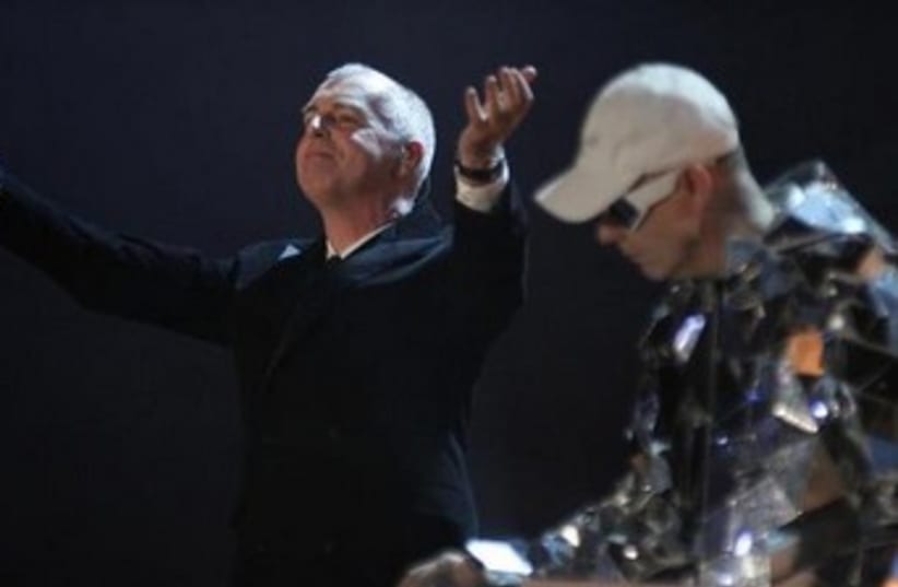Neil Tennant (L) and Chris Lowe of Pet Shop Boys (photo credit: REUTERS/Johannes Eisele)