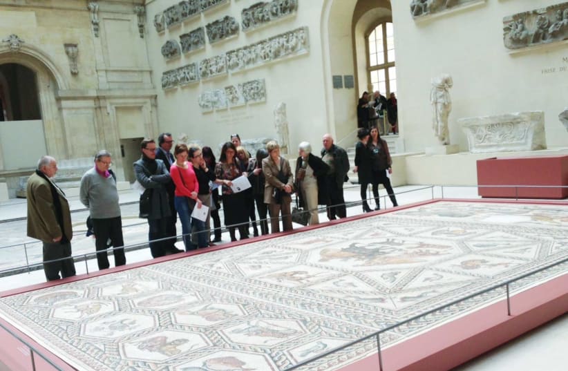 Lod Mosaic goes to the Louvre (photo credit: IAA)