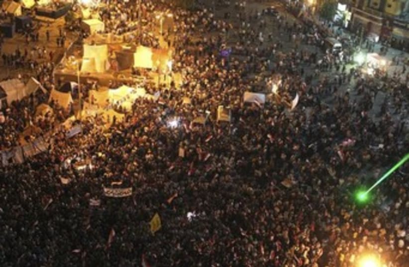 Anti-Morsi protesters gather in Tahrir Square 370 (photo credit: Reuters)
