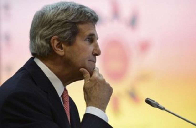 john kerry looking thoughtful 370 (photo credit: REUTERS)