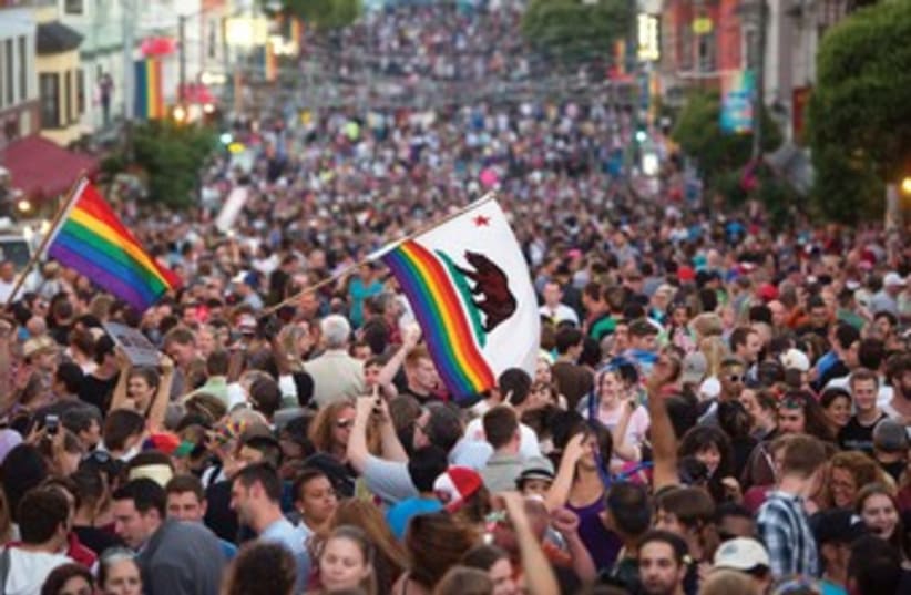 Gay rights celebration San Francisco 370 (photo credit: Reuters)
