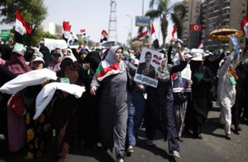 Egypt protests women July 7, 2013 (photo credit: REUTERS/Khaled Abdullah)