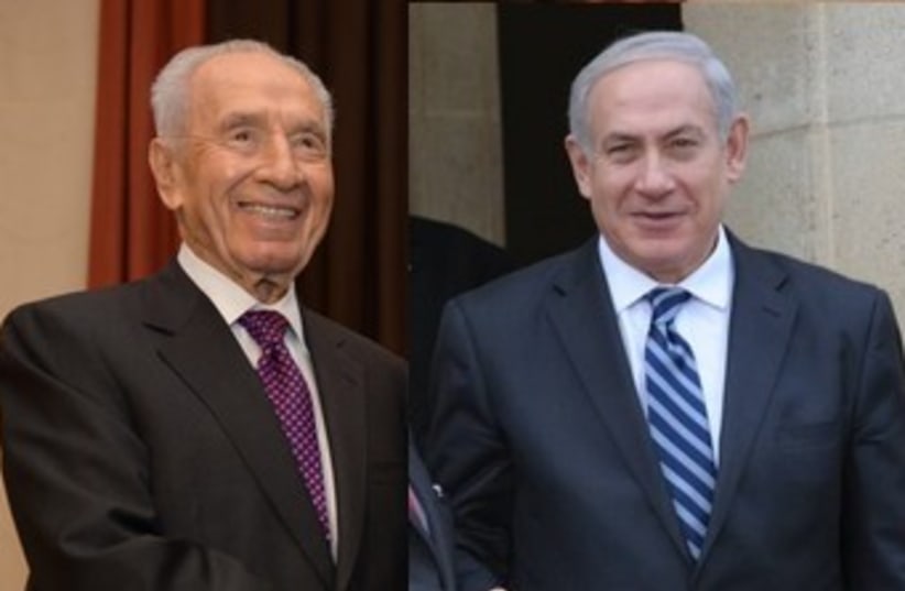 Netanyahu peres combo 370 (photo credit: GPO)