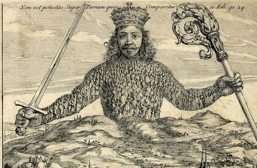 Frontispiece of Leviathan by Thomas Hobbes Abraham Bosse 390 (photo credit: Courtesy of Mosaic Magazine)