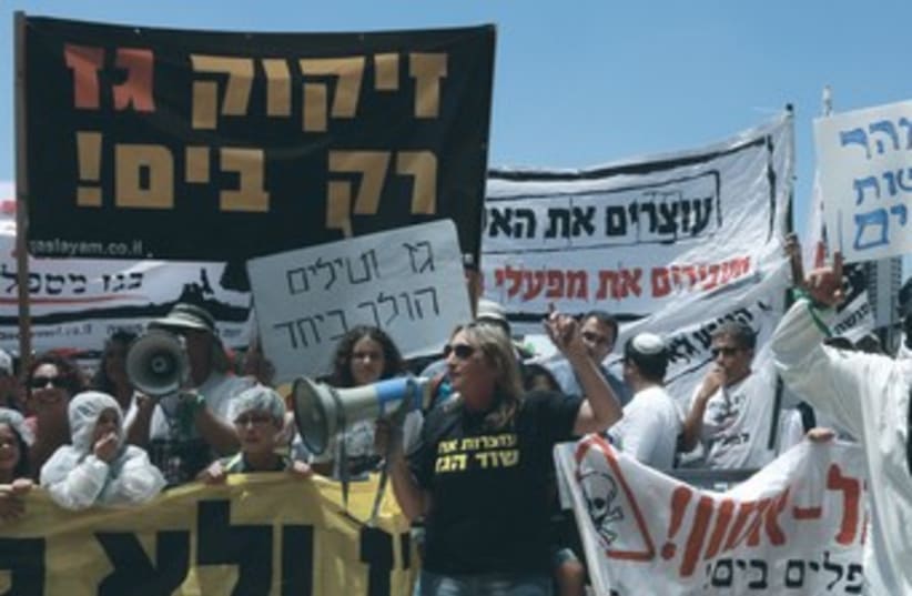 Protest against natural gas treatment site 370 (photo credit: Marc Israel Sellem/The Jerusalem Post)