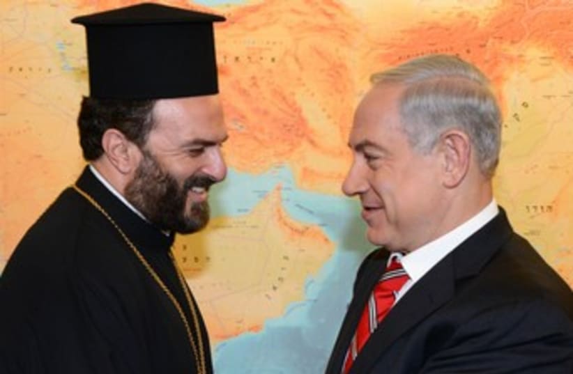 Netanyahu meets Father Gabriel Nadaf 370 (photo credit: Moshe Milner/GPO)