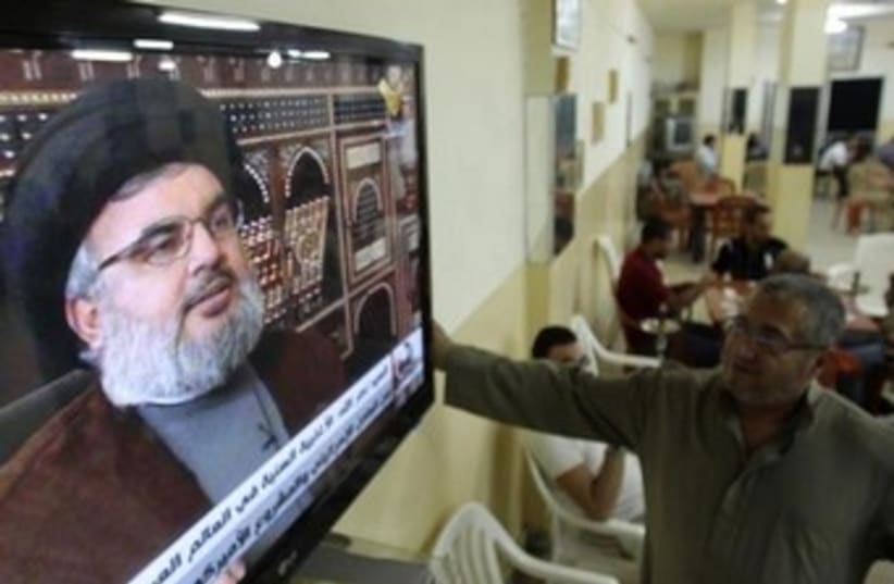 Nasrallah on al Manar 370 (photo credit: REUTERS)
