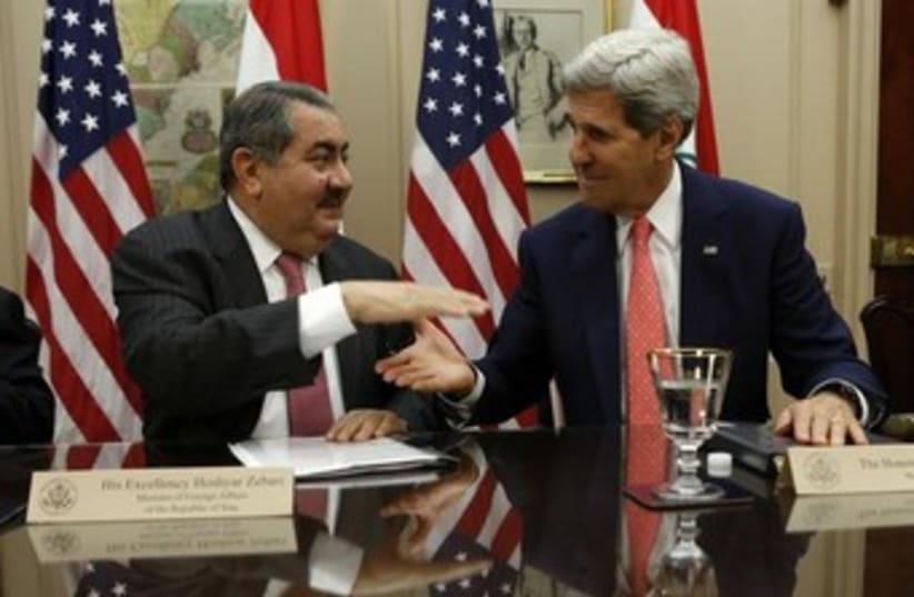 Kerry andIraqi Foreign Minister Hoshyar Zebari 370 (photo credit: REUTERS)