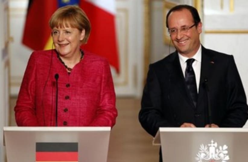 Angela Merkel and Francois Hollande 370 (photo credit: REUTERS/Charles Platiau)