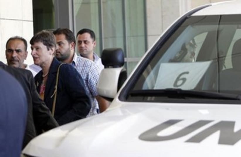 UN's Angela Kane arrives in Damascus August 24, 2013 370 (photo credit: REUTERS)