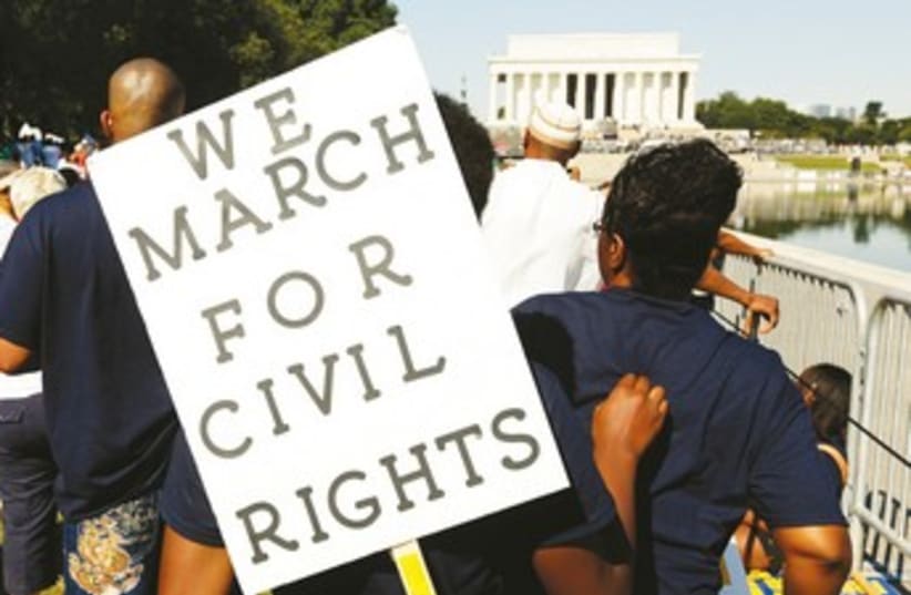 Civil rights sign US 370 (photo credit: REUTERS)