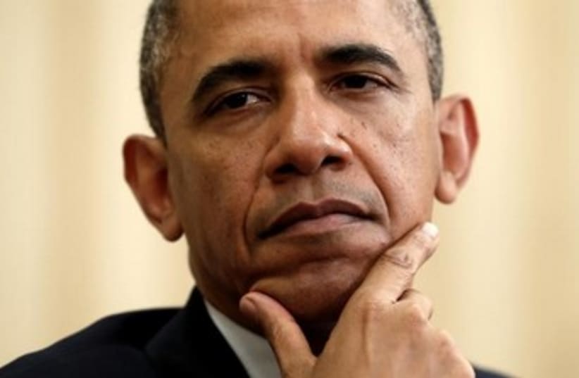 Obama looking serious, thoughful 370 (photo credit: REUTERS/Kevin Lamarque)