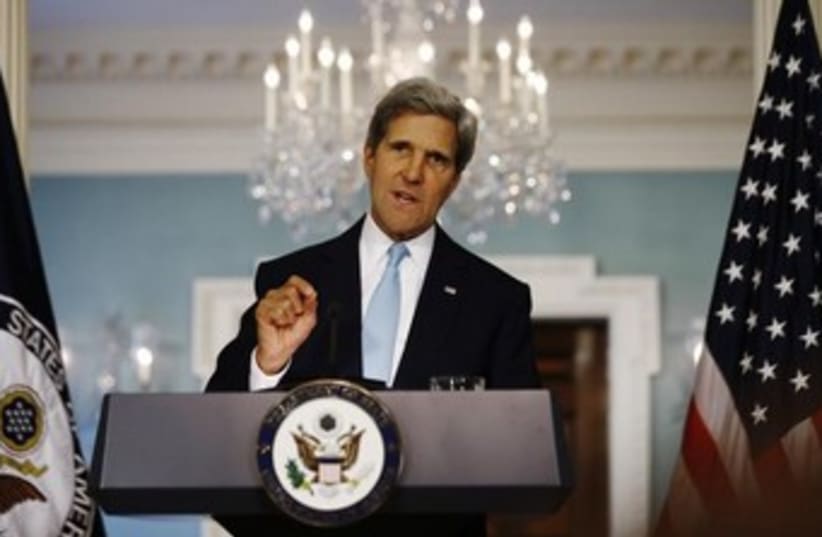 Kerry in press conference on Syria 370 (photo credit: REUTERS/Jason Reed)