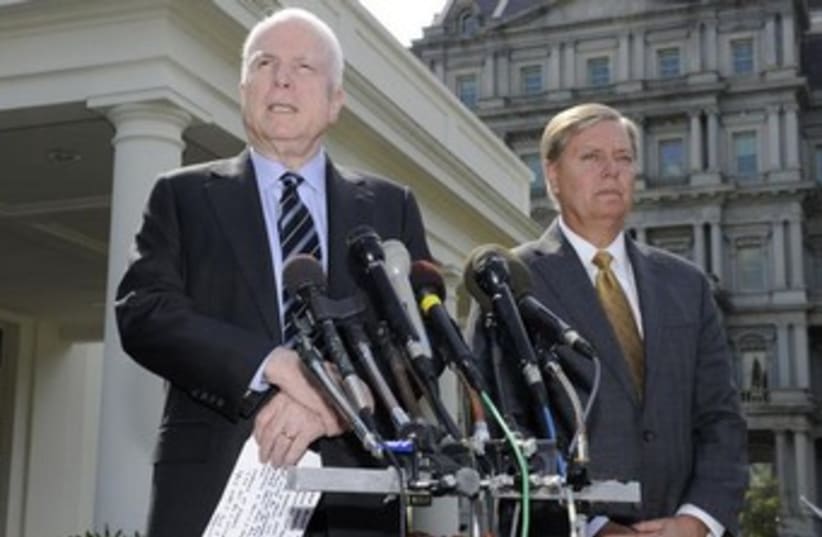 Republican Senators McCain and Graham 370 (photo credit: REUTERS)