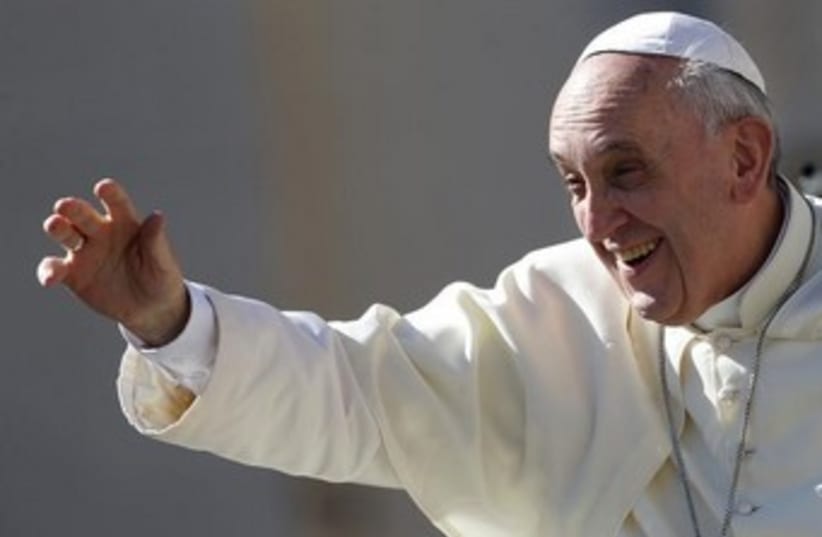 pope francis waves 370 (photo credit: REUTERS)