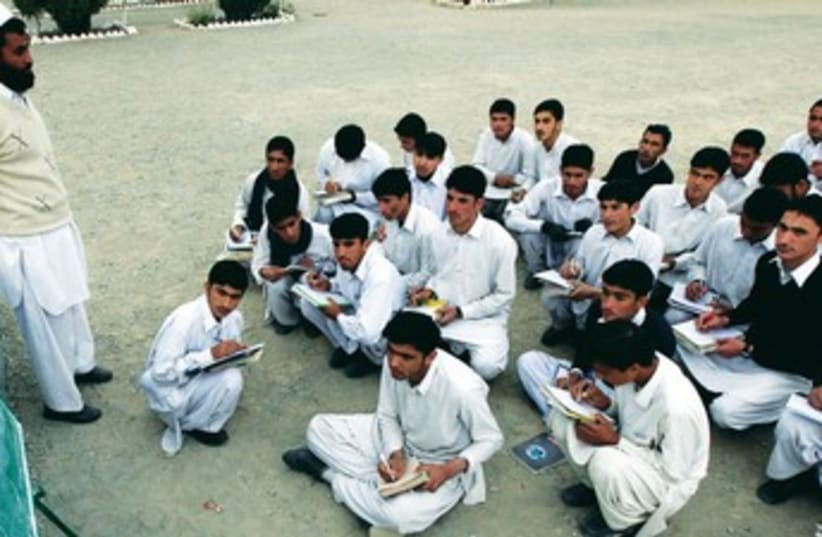 Students attend class in south Waziristan 370 (photo credit: Reuters)