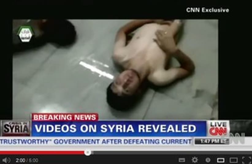 CNN video showing Syrian victims of attack 370 (photo credit: YouTube Screenshot)