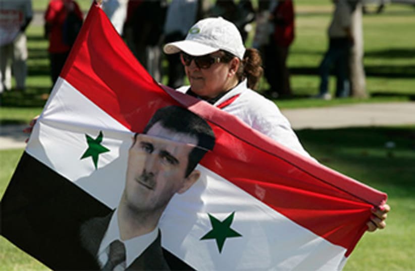 LA pro-Assad rally 370 (photo credit: Reuters)