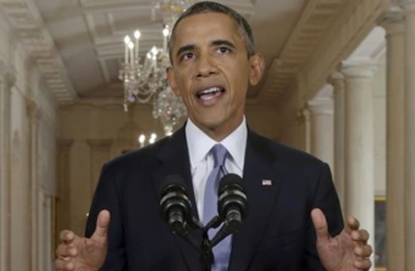 Obama makes White House address on Syria 370 (photo credit: REUTERS)