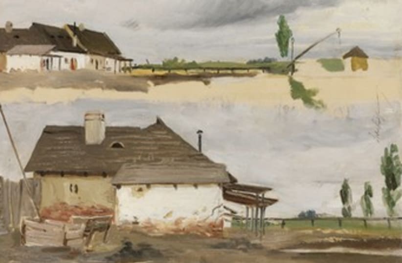 Kaufmann Isidor, ‘Two Views of a Farm.’ (photo credit: Courtesy Israel Museum)