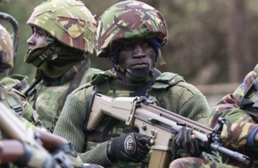 Kenyan soldier at site of terror attack 370 (photo credit: REUTERS)