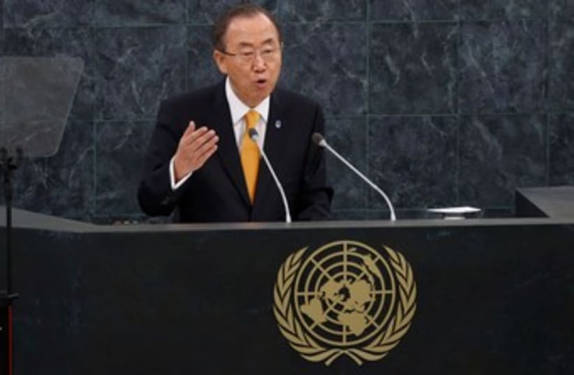 Ban Ki-moon at the UNGA 2013 370 (photo credit: REUTERS)