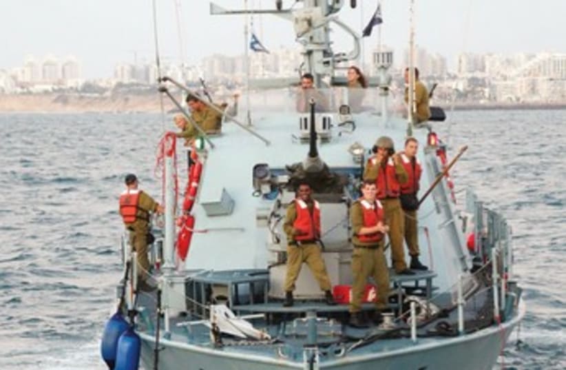 Israel Navy's Boat 836 off Gaza coast 370 (photo credit: Marc Israel Sellem/The Jerusalem Post)