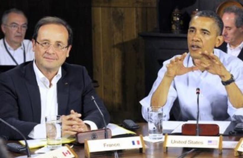 Barack Obama and Francois Hollande 370 (photo credit: REUTERS/Philippe Wojazer)