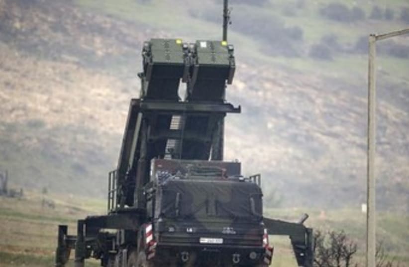 Patriot missile installation on Turkish-Syrian border 370 (photo credit: REUTERS)