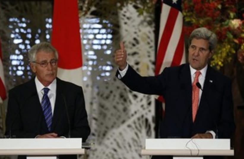  John Kerry  and Hagel 370 (photo credit: Reuters)