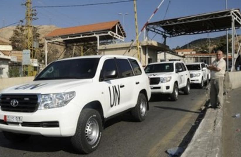 UN chemical weapons inspectors in Syria 370 (photo credit: REUTERS)