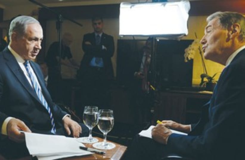 PM Netanyahu with PBS' Charlie Rose 370 (photo credit: GPO / Kobi Gideon)