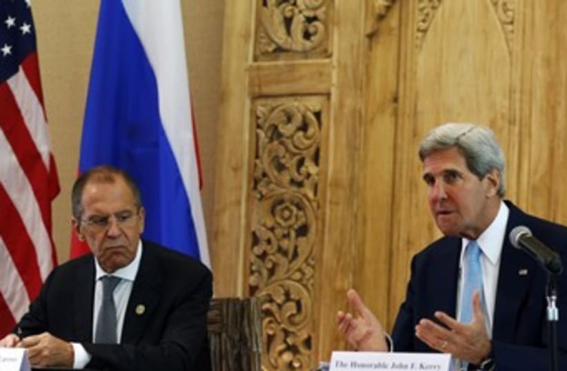 Lavrov and Kerry in Bali 370 (photo credit: REUTERS)