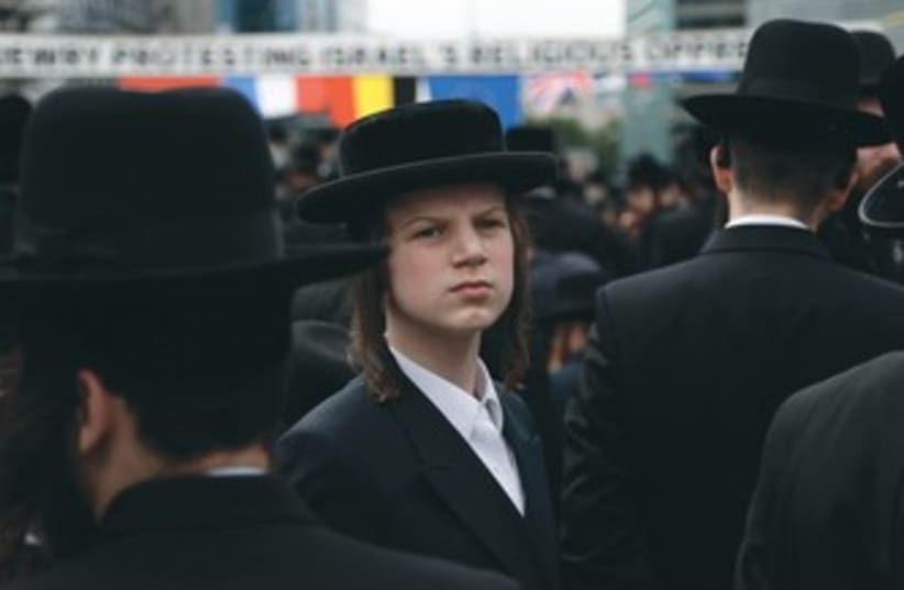 Haredi boy in Brussels 370 (photo credit: Francois Lenoir/Reuters)