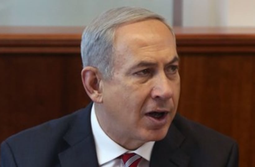 Netanyahu at cabinet meeting October 13, 2013 370 (photo credit: Marc Israel Sellem/The Jerusalem Post)