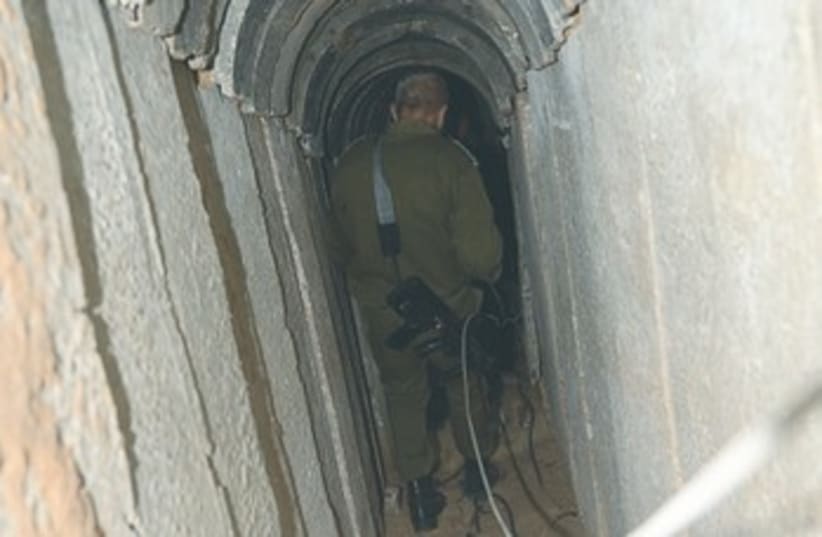 Tunnel leading from Gaza to Israel 370 (photo credit: Yaakov Lappin)